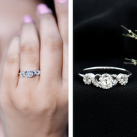 Certified Round Moissanite Infinity Promise Ring for Her