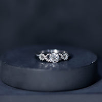 Certified Round Moissanite Infinity Promise Ring for Her