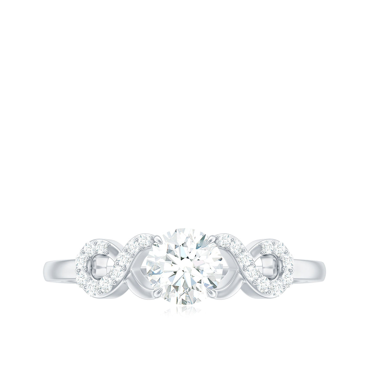 Certified Round Moissanite Infinity Promise Ring for Her
