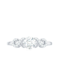 Certified Round Moissanite Infinity Promise Ring for Her