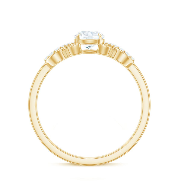 Certified round moissanite infinity promise ring for her, featuring sparkling moissanite stones in a elegant Rosec Jewels ring design.