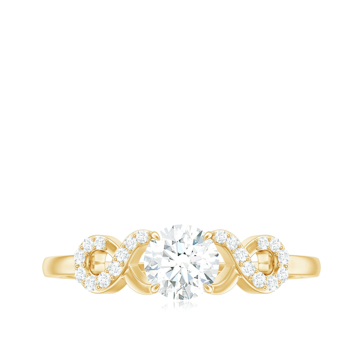 Certified Round Moissanite Infinity Promise Ring for Her