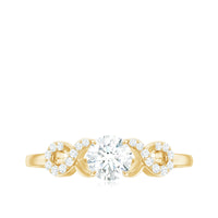 Certified Round Moissanite Infinity Promise Ring for Her