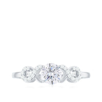 Zircon Infinity Engagement Ring in Claw Setting