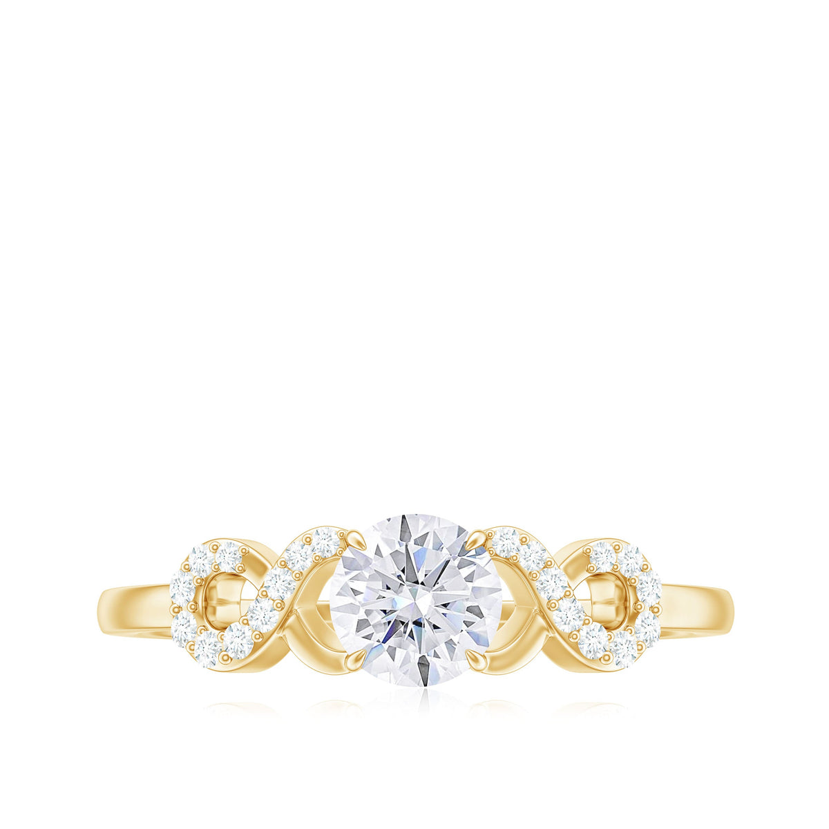 Zircon Infinity Engagement Ring in Claw Setting