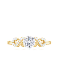 Zircon Infinity Engagement Ring in Claw Setting