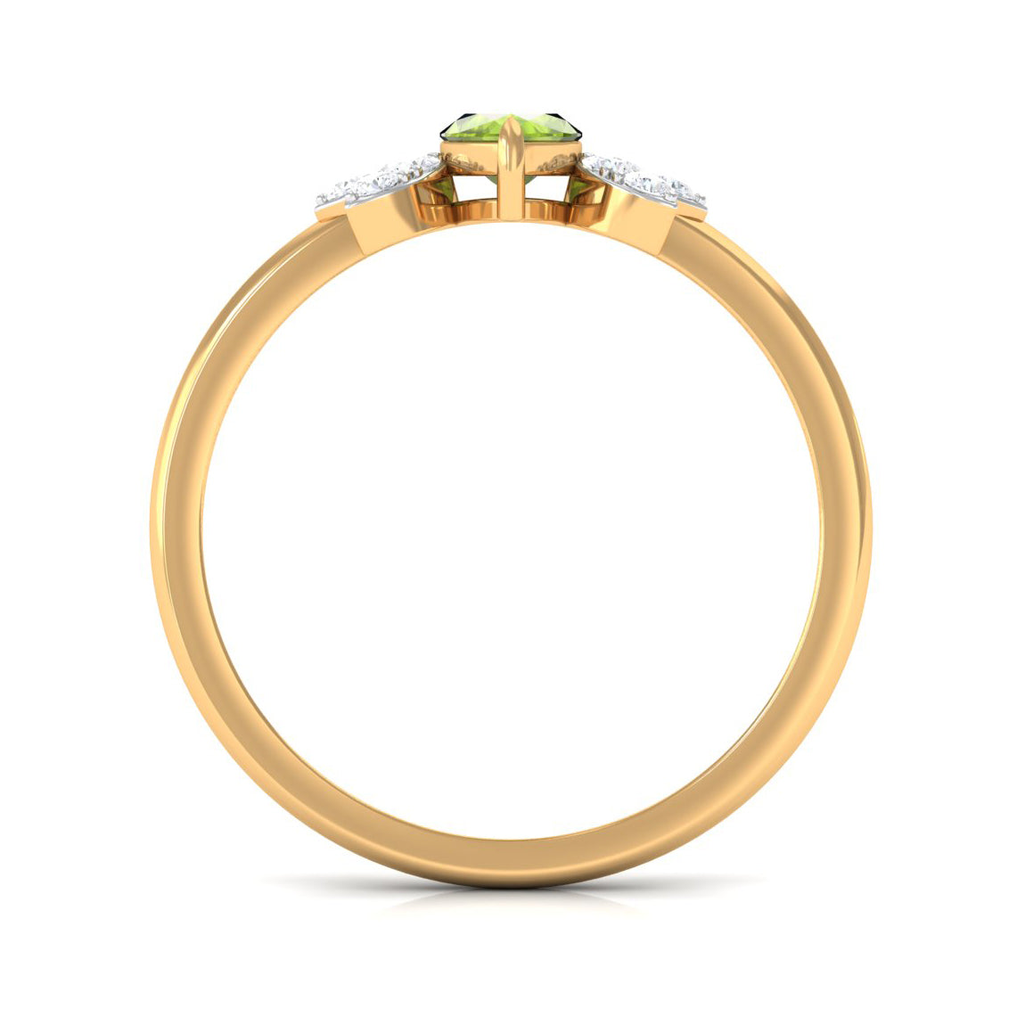 1 CT Marquise Cut Peridot Promise Ring with Diamond Stones