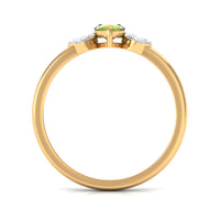 1 CT Marquise Cut Peridot Promise Ring with Diamond Stones