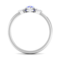 Marquise cut tanzanite and diamond promise ring by Rosec Jewels, featuring a 1 CT gemstone and elegant band design.