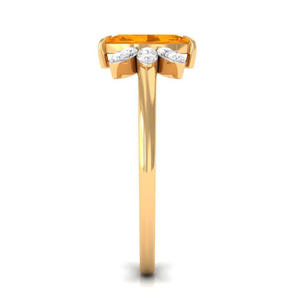 Rosec Jewels 3/4 ct marquise fire opal and diamond engagement ring with intricate band and sparkling gemstones.