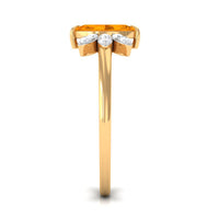 Rosec Jewels 3/4 ct marquise fire opal and diamond engagement ring with intricate band and sparkling gemstones.