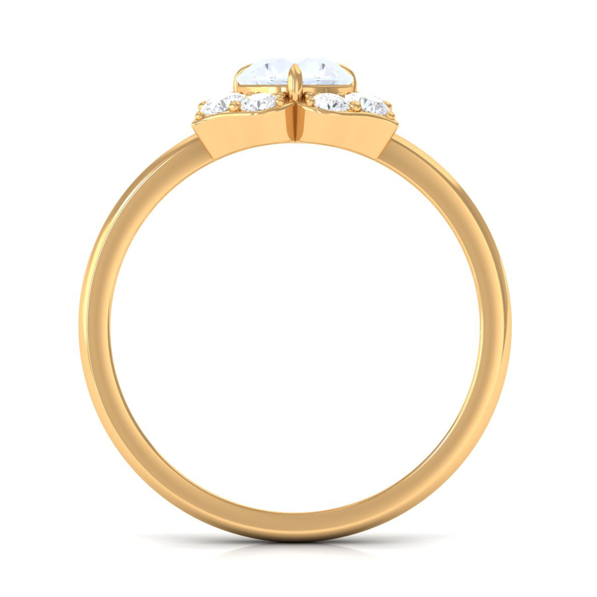 1.25 CT moonstone and diamond floral engagement ring by Rosec Jewels showcasing a delicate floral design with sparkling stones.