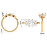 Zircon Floral Inspired Engagement Ring