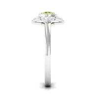 0.50 CT Vintage Inspired Peridot Engagement Ring with Diamond