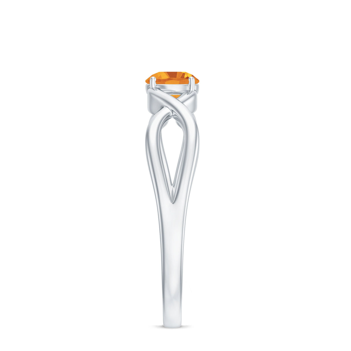Certified Real Citrine Infinity Promise Ring with