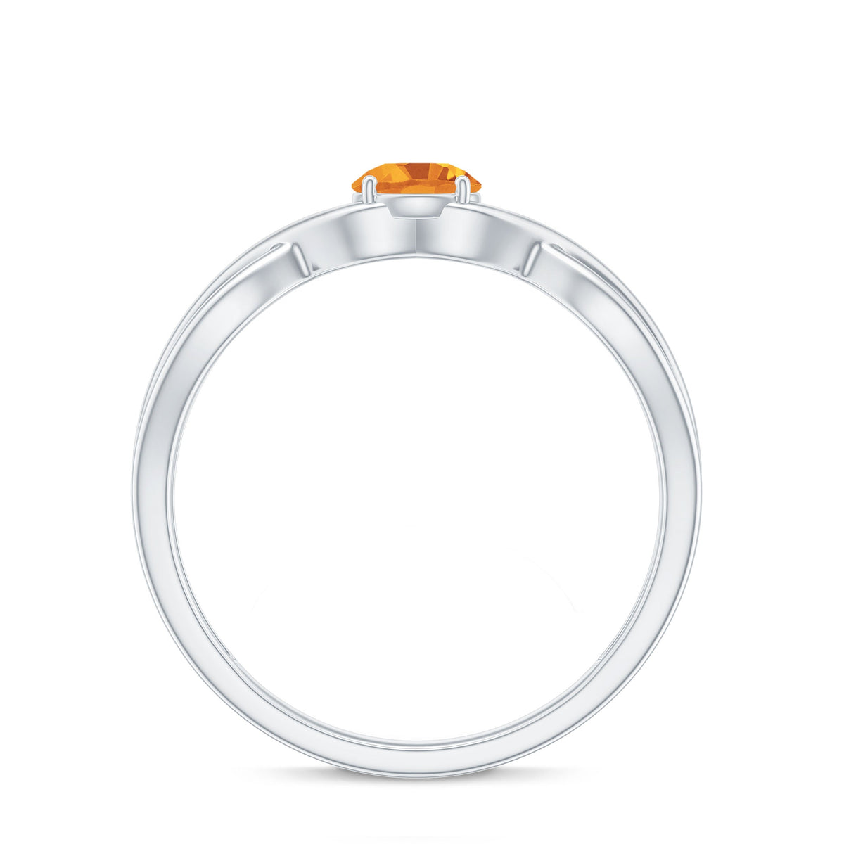 Certified Real Citrine Infinity Promise Ring with