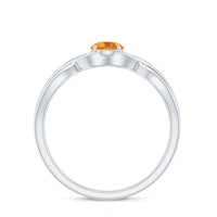 Certified Real Citrine Infinity Promise Ring with