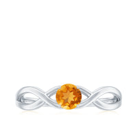 Certified Real Citrine Infinity Promise Ring with
