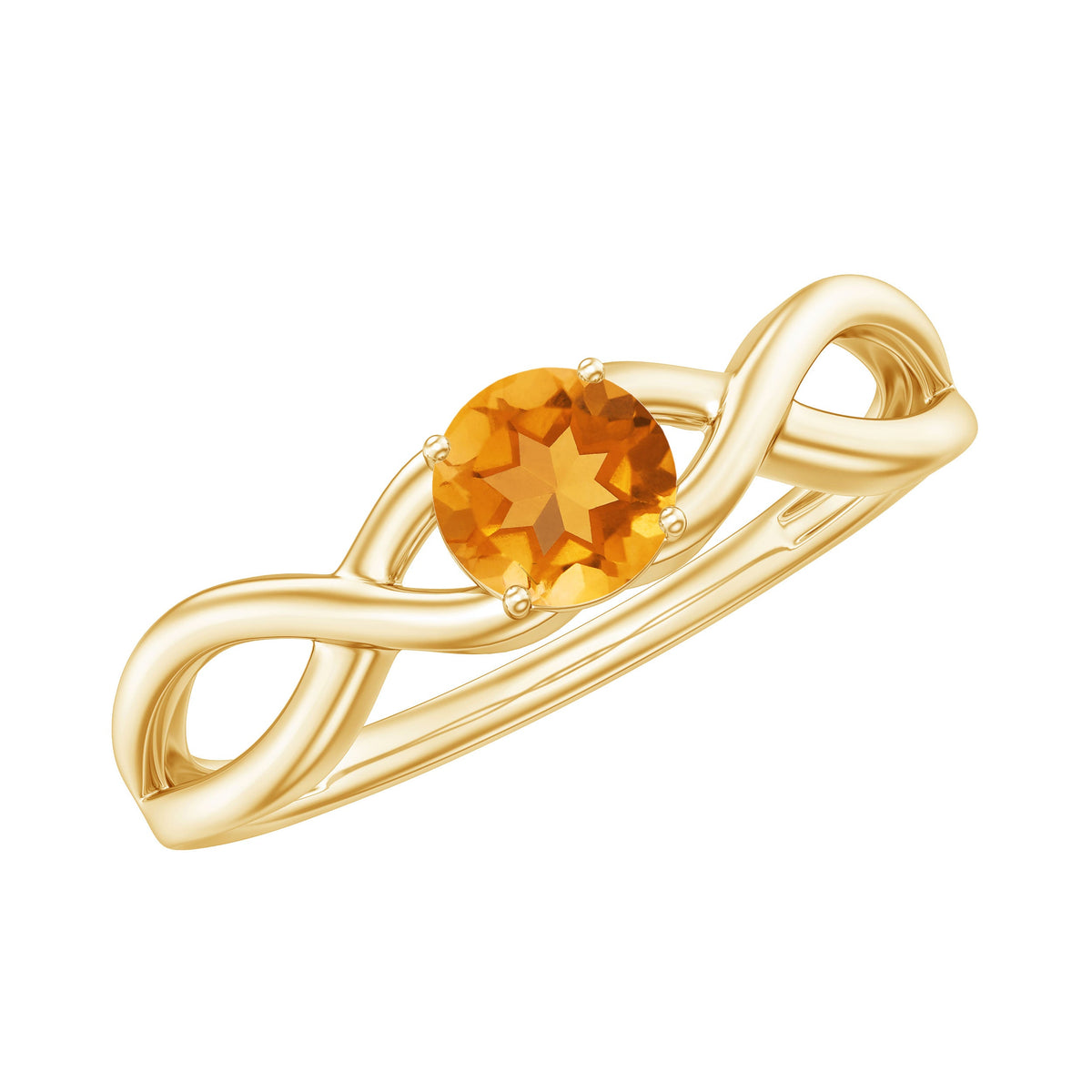 Certified Real Citrine Infinity Promise Ring with