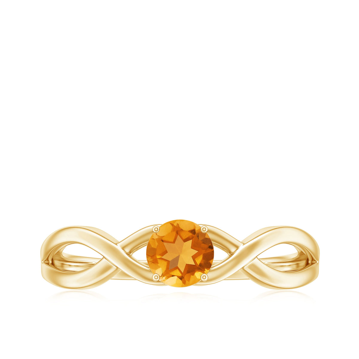Certified Real Citrine Infinity Promise Ring with