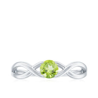 Natural Half Carat Peridot Promise Ring with Crossover Shank