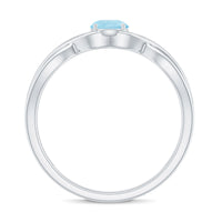 Solitaire aquamarine infinity promise ring by Rosec Jewels featuring a central aquamarine gemstone and infinity band design.