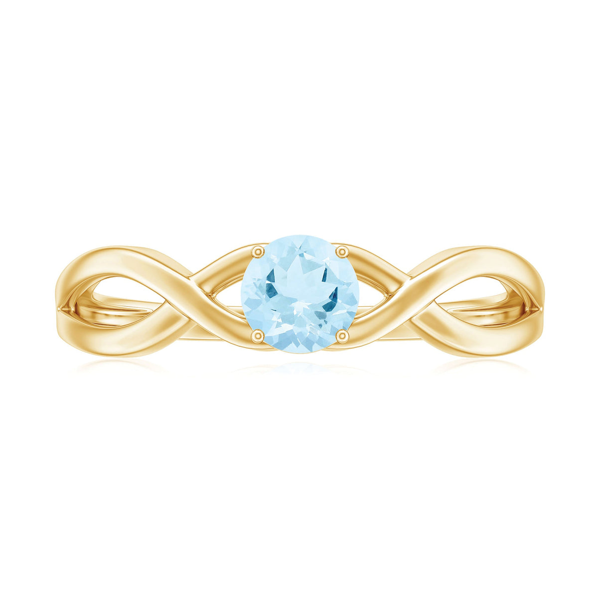 Solitaire aquamarine infinity promise ring by Rosec Jewels with a central aquamarine gemstone and infinity design in sterling silver