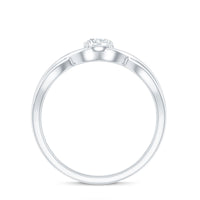 Round Moissanite Solitaire Promise Ring with Infinity Band
