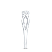 Round Moissanite Solitaire Promise Ring with Infinity Band