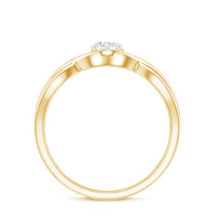 Round Moissanite Solitaire Promise Ring with Infinity Band