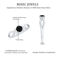Solitaire Black Onyx Infinity Promise Ring for Women
