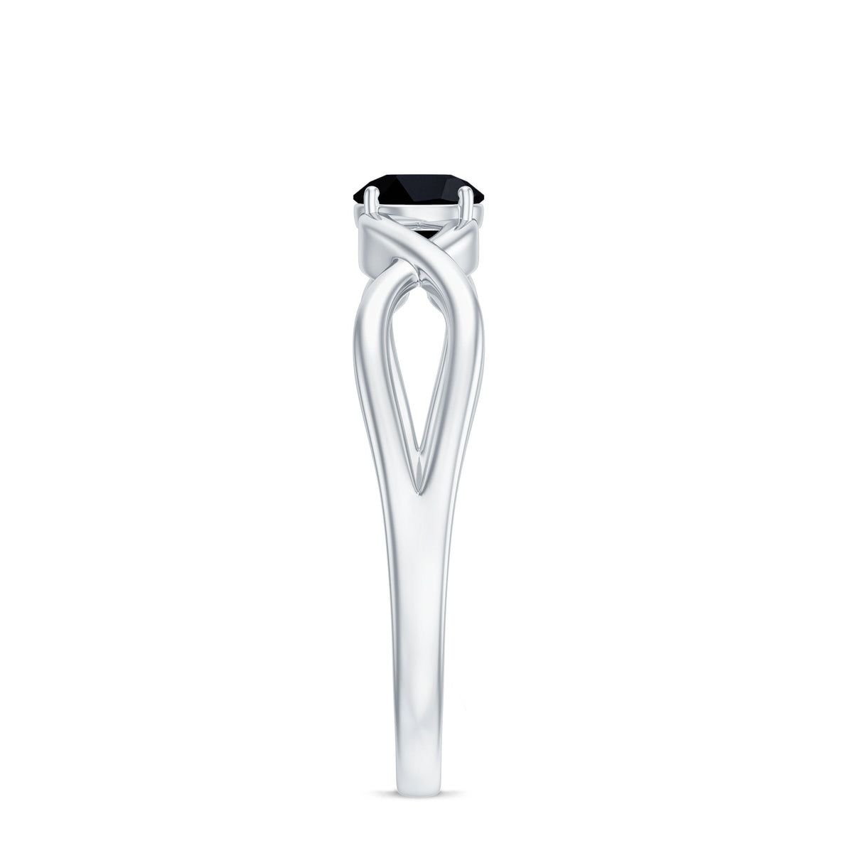 Solitaire Black Onyx Infinity Promise Ring for Women