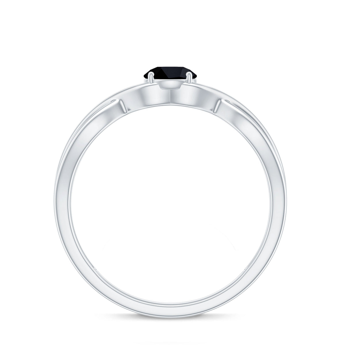 Solitaire Black Onyx Infinity Promise Ring for Women