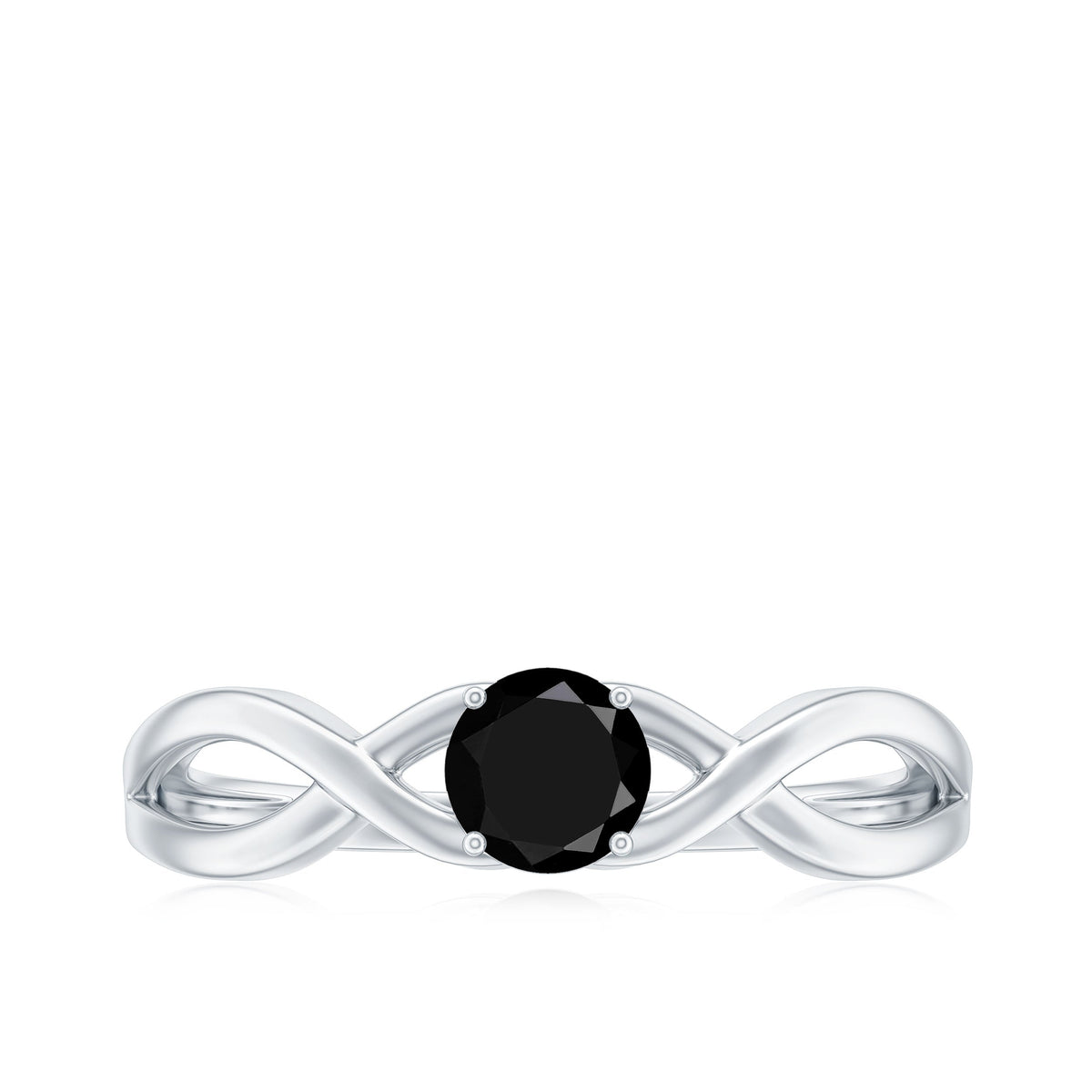 Solitaire Black Onyx Infinity Promise Ring for Women