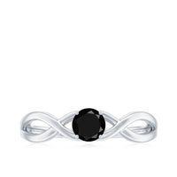 Solitaire Black Onyx Infinity Promise Ring for Women