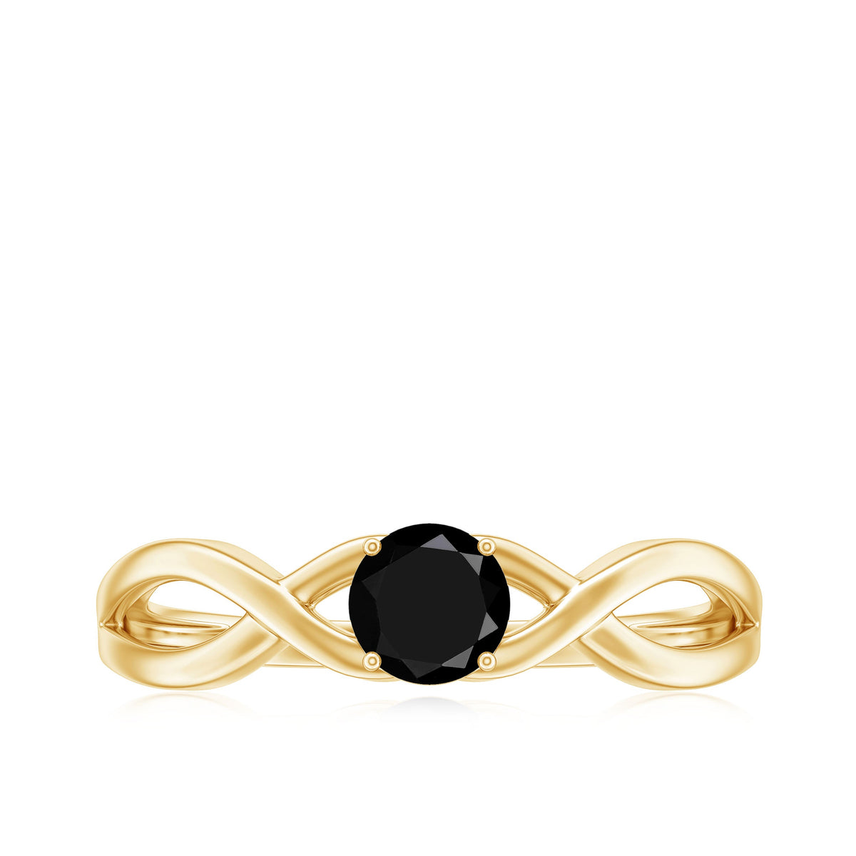 Solitaire Black Onyx Infinity Promise Ring for Women