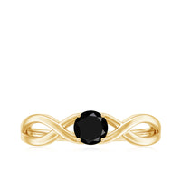 Solitaire Black Onyx Infinity Promise Ring for Women