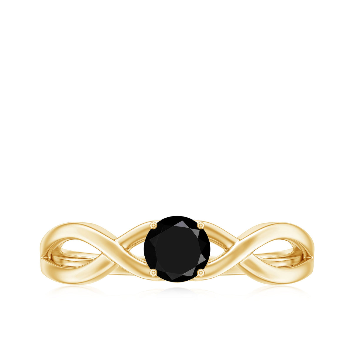Natural Black Spinel Proposal Ring with Crossover Shank