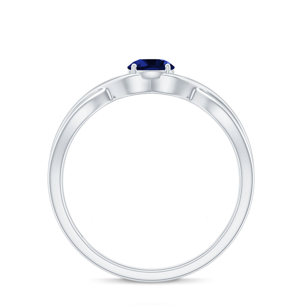 Certified 0.6 Carat Lab Grown Blue Sapphire Infinity Promise Ring