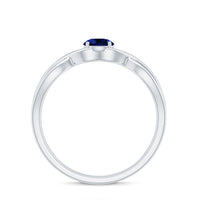 Certified 0.6 Carat Lab Grown Blue Sapphire Infinity Promise Ring
