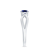 Certified 0.6 Carat Lab Grown Blue Sapphire Infinity Promise Ring
