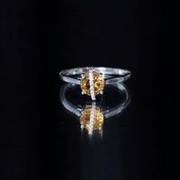 1.2 Carat Designer Round Shape Citrine Ring with Diamond Stones