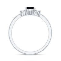 Certified 1.9 Carat Oval Lab Grown Black Diamond Engagement Ring with White Diamond
