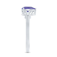 Natural Pear Shape Tanzanite Diamond Engagement Ring with Split Shank