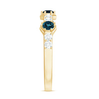 Certified London Blue Topaz Eternity Wedding Band with Diamond