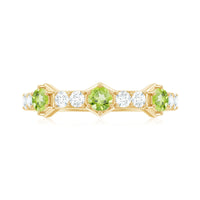Natural Peridot Diamond Half Eternity Ring for Anniversary