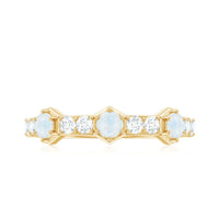 Moonstone and Diamond Minimal Half Eternity Ring