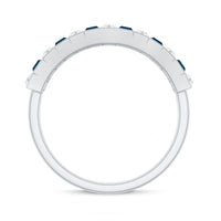 Baguette London Blue Topaz Eternity Anniversary Band with Diamond