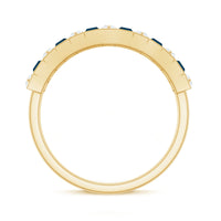 Baguette London Blue Topaz Eternity Anniversary Band with Diamond