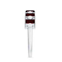 Classic Garnet Baguette Eternity Wedding Band with Diamond